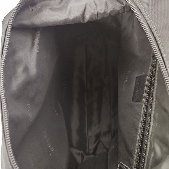 Gucci Crossbody Messenger Bag In Black Nylon And Leather With Silver Accents - Picture 11 of 15